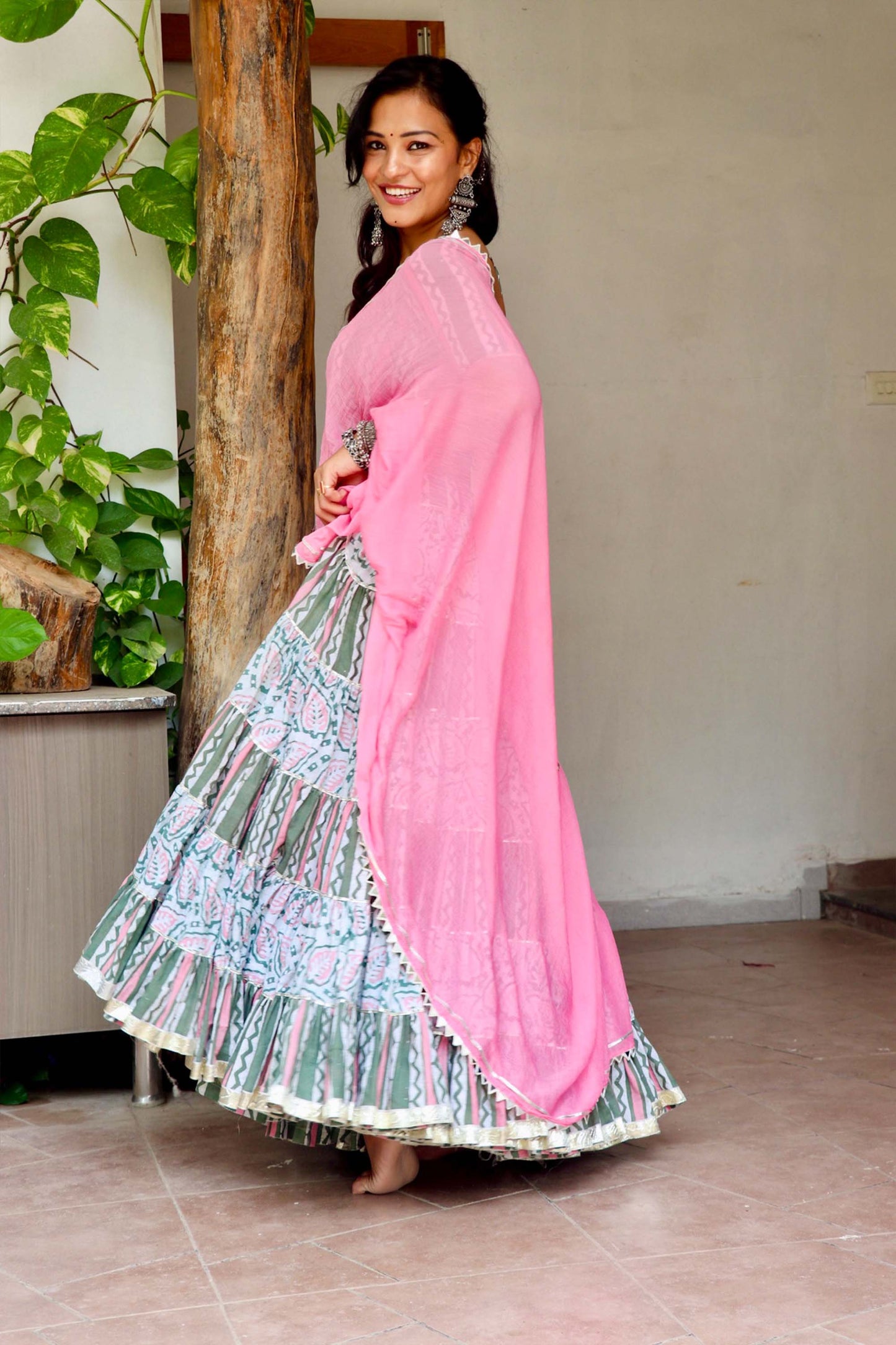TRIPTI COTTON HAND BLOCK NAVARATRI SPECIAL CHANIYA CHOLI - StudioAnaykaa