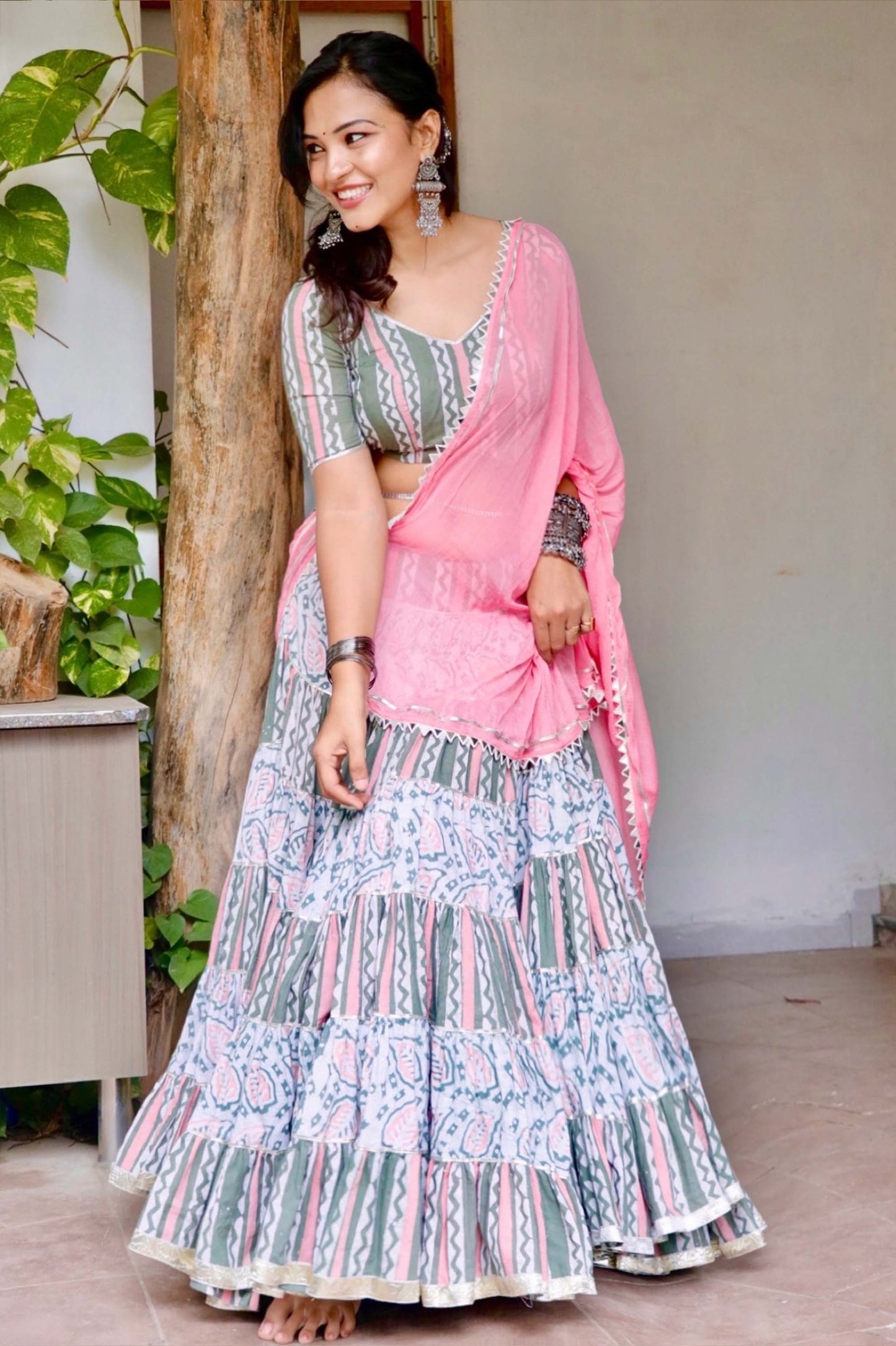 TRIPTI COTTON HAND BLOCK NAVARATRI SPECIAL CHANIYA CHOLI - StudioAnaykaa