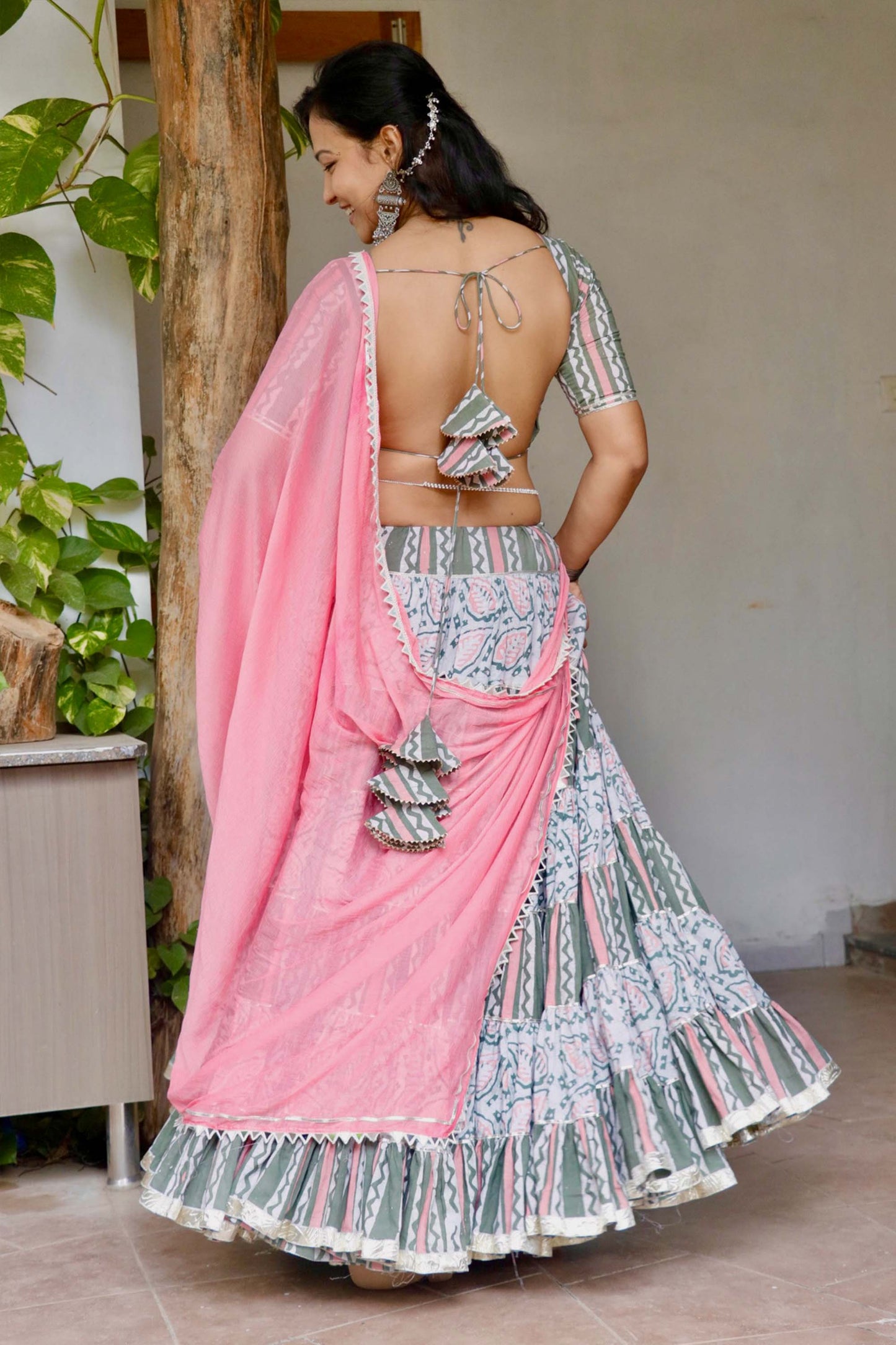 TRIPTI COTTON HAND BLOCK NAVARATRI SPECIAL CHANIYA CHOLI - StudioAnaykaa