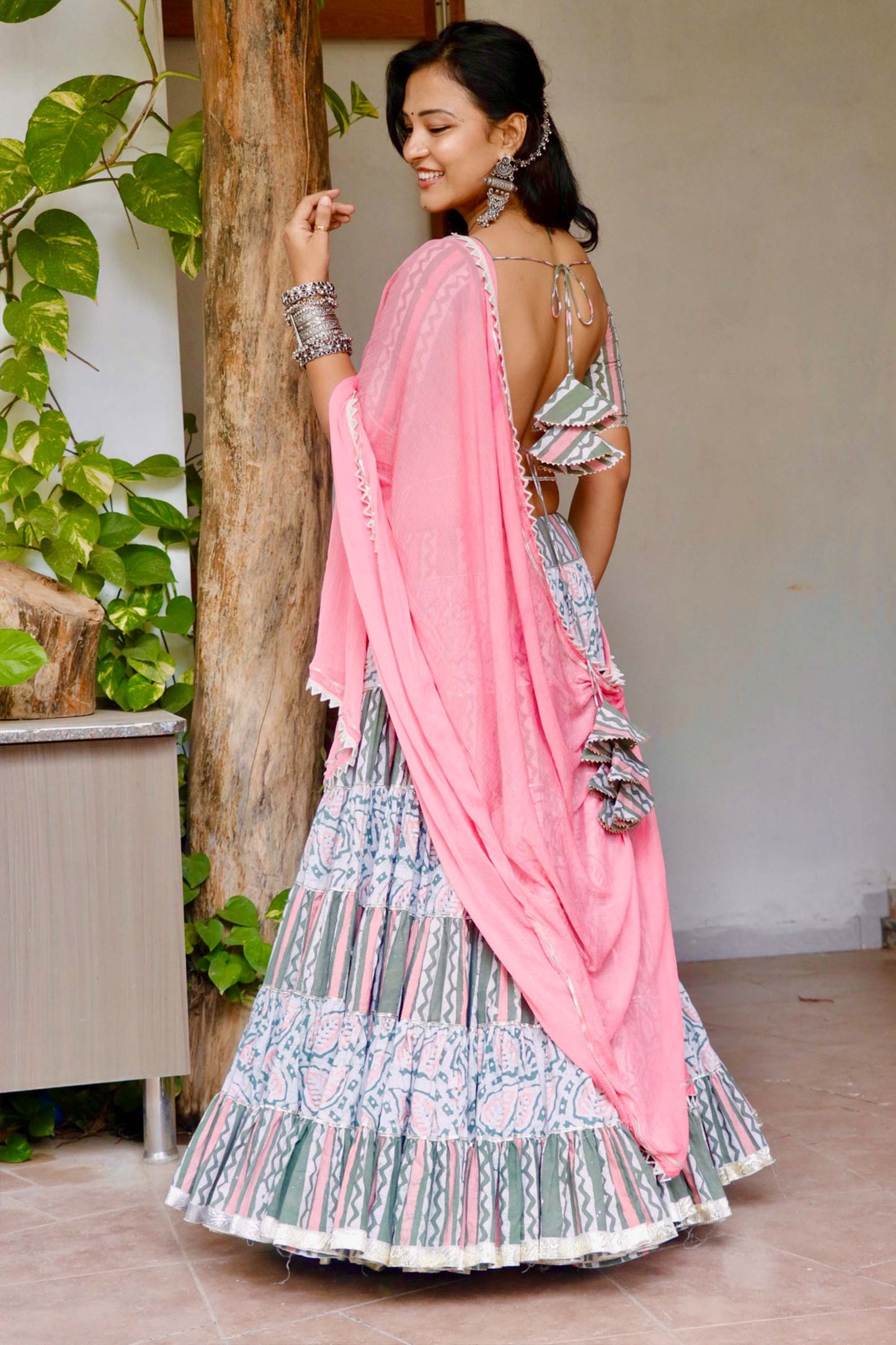 TRIPTI COTTON HAND BLOCK NAVARATRI SPECIAL CHANIYA CHOLI - StudioAnaykaa