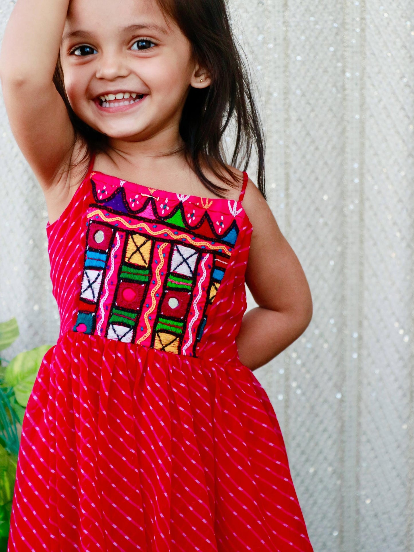 DELIGHT PINK GEORGETTE HAND WORK DRESS - StudioAnaykaa