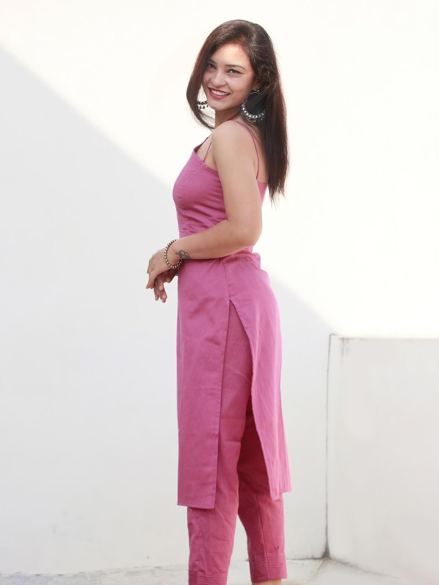 ANAYA LILAC COTTON KURTA SET - StudioAnaykaa
