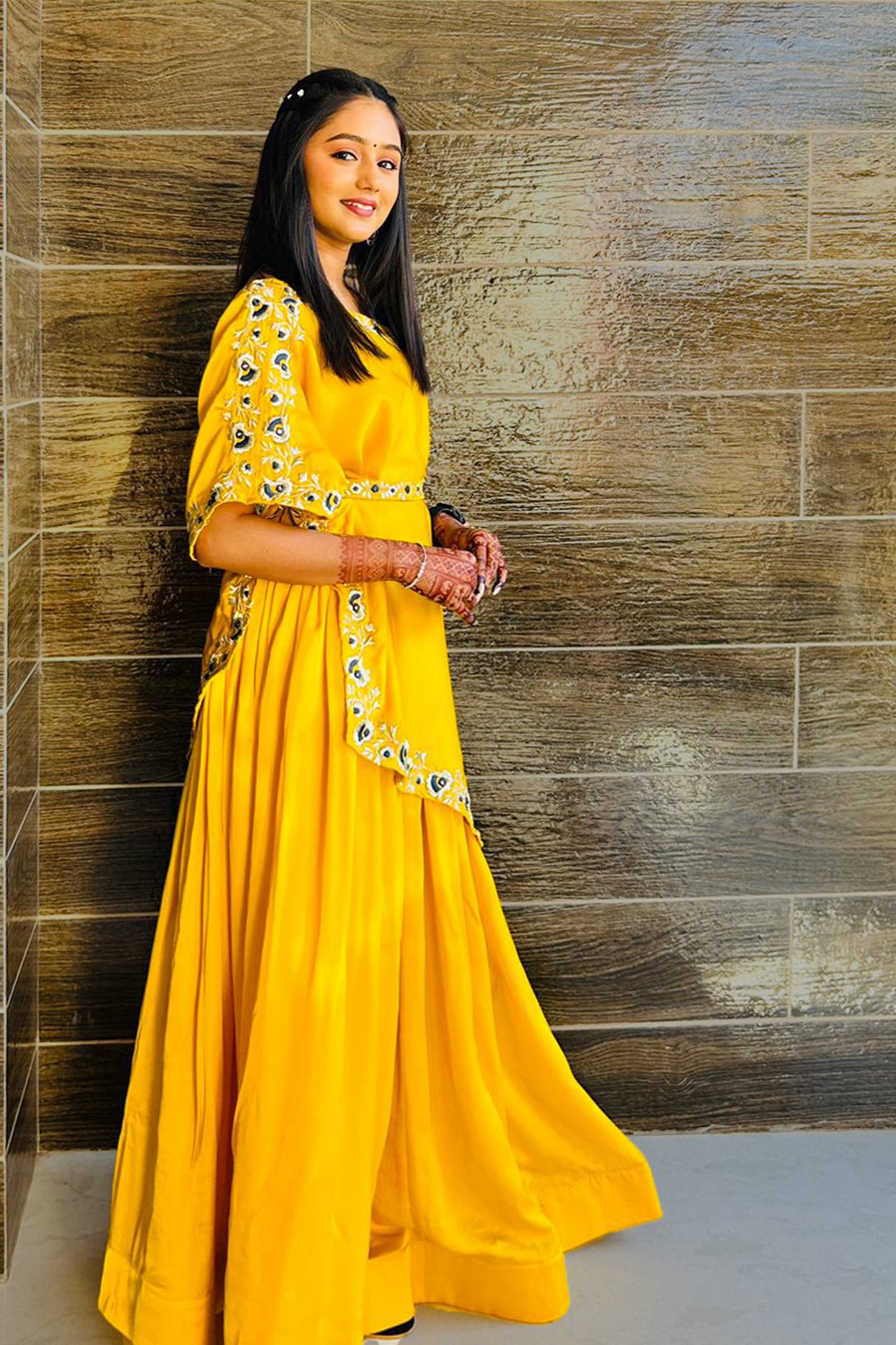 KESAR YELLOW INDO WESTERN - StudioAnaykaa