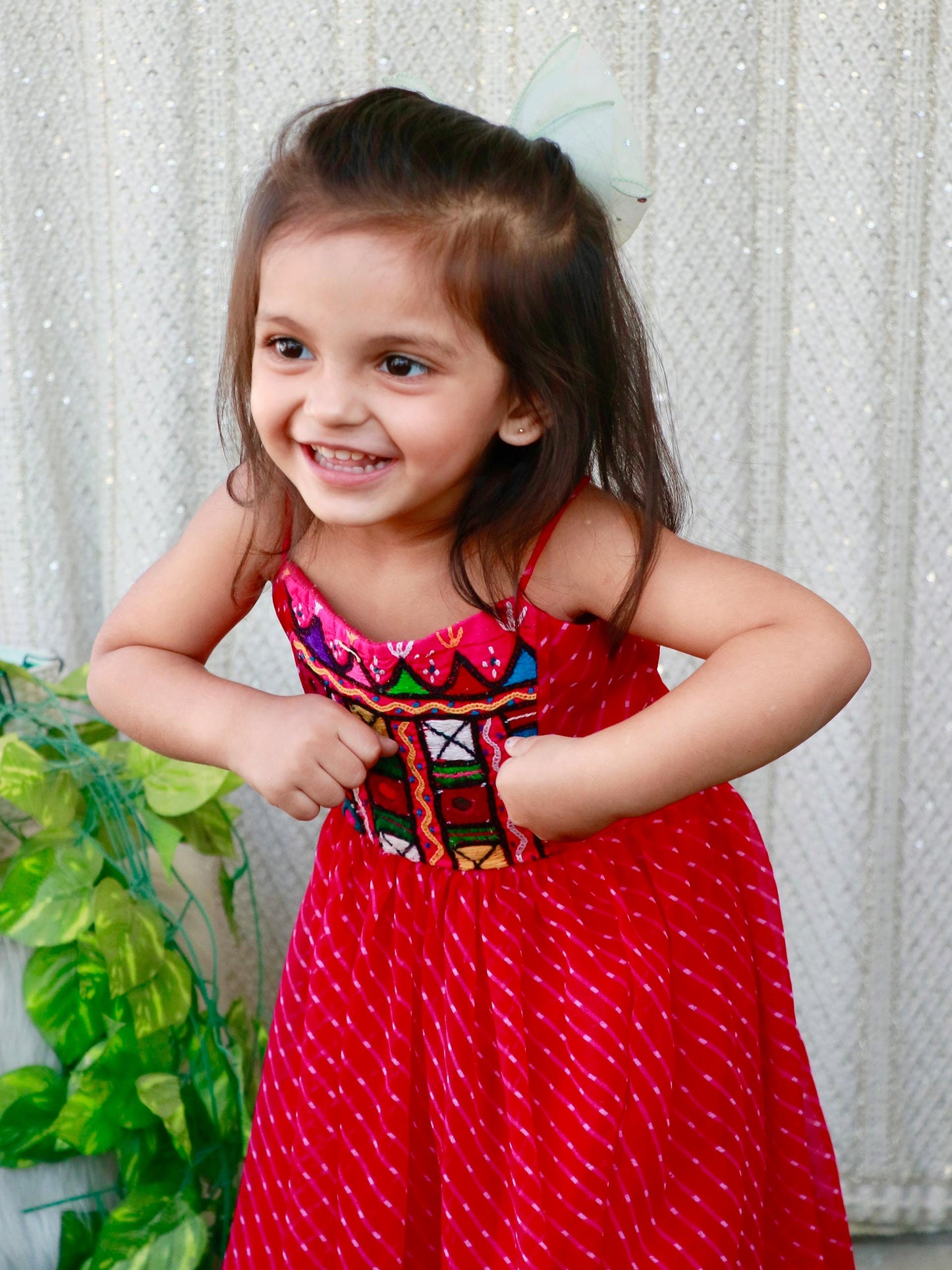 DELIGHT PINK GEORGETTE HAND WORK DRESS - StudioAnaykaa