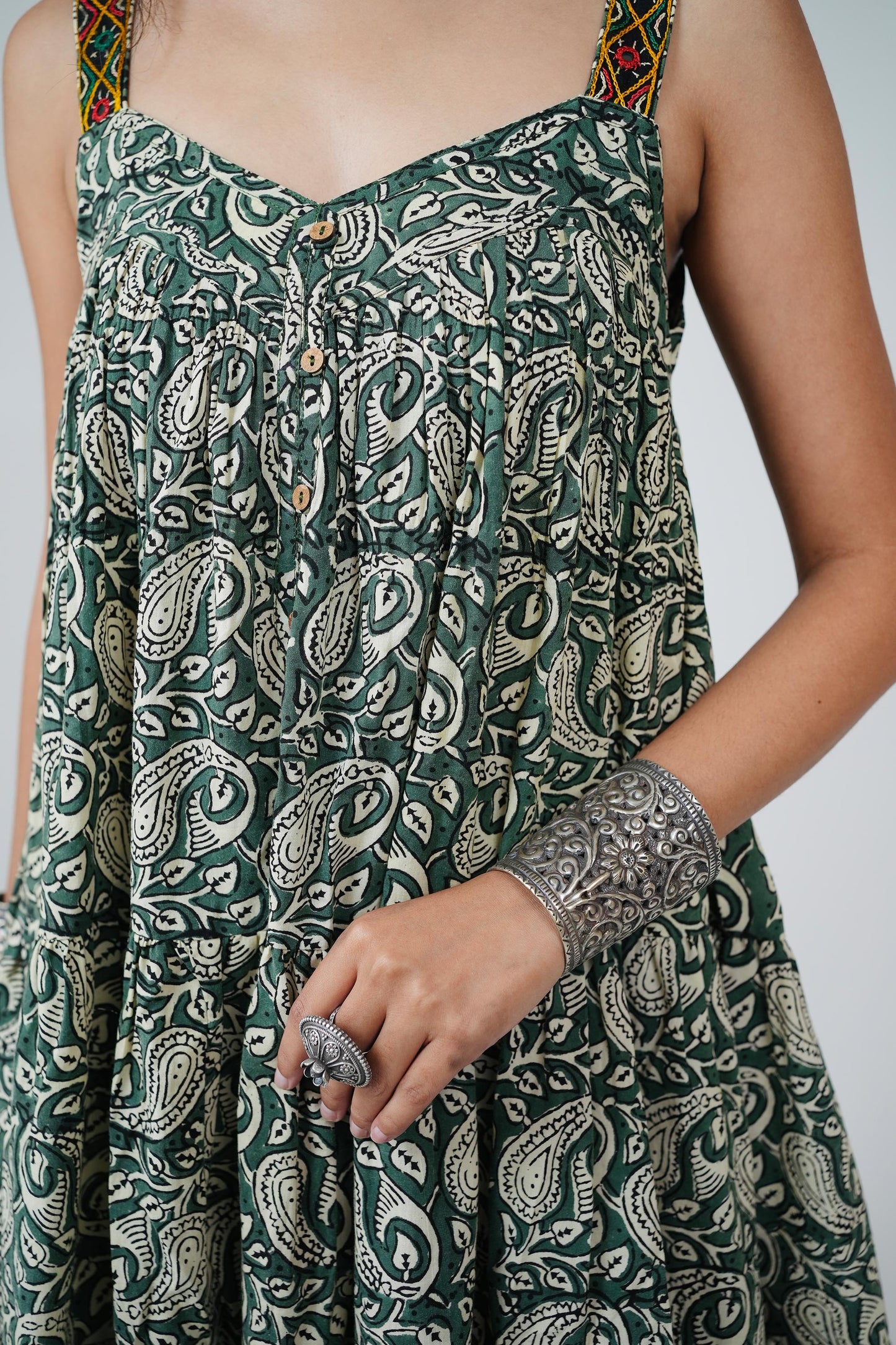 PRAKRITI KUTCHI HANDWORK LAYERED KURTA SET - StudioAnaykaa