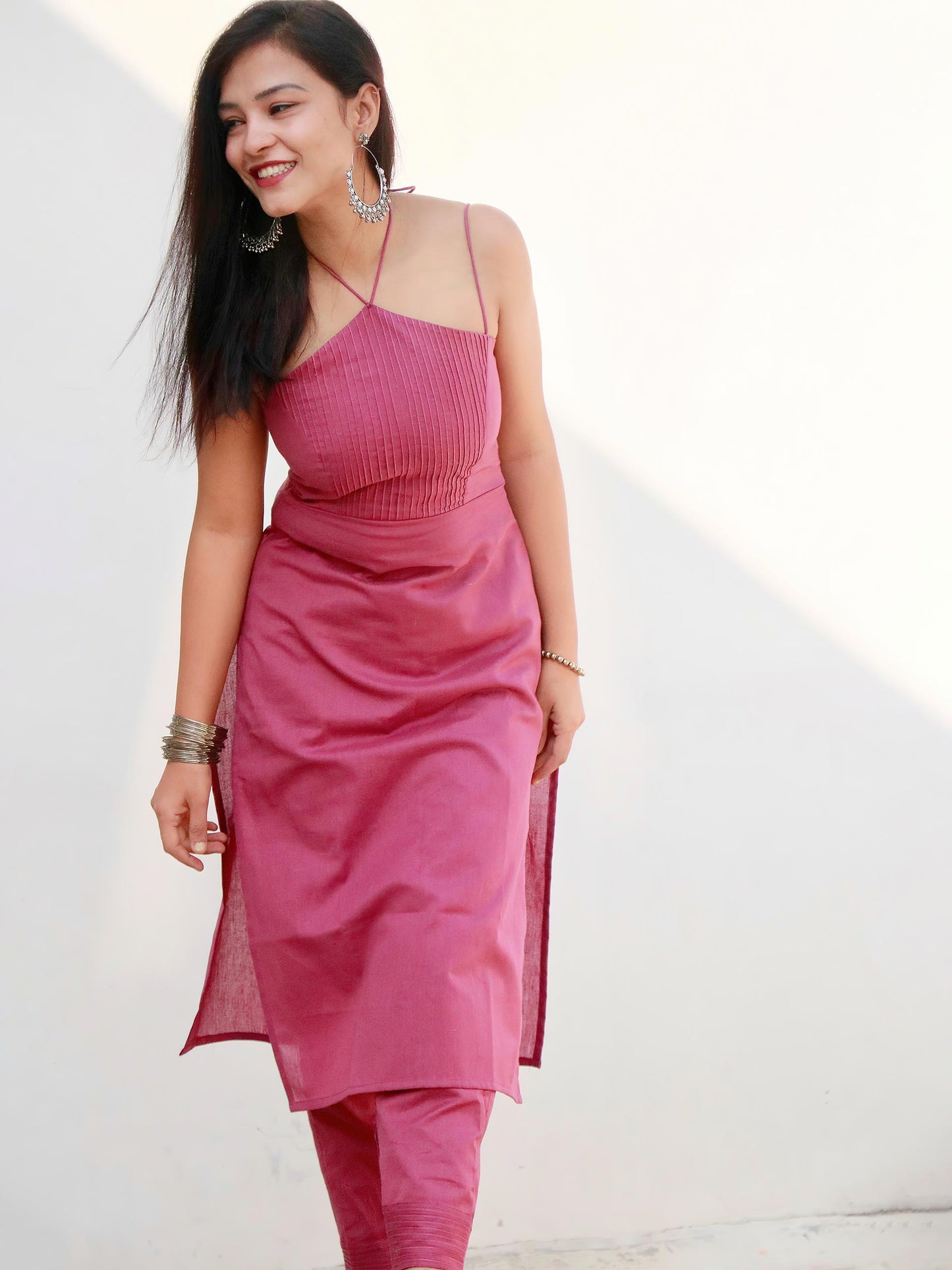 ANAYA LILAC COTTON KURTA SET - StudioAnaykaa