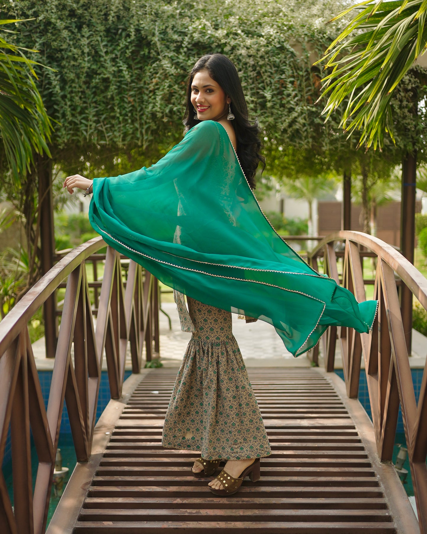 MRUDA HANDBLOCK COTTON SHARARA SET - StudioAnaykaa