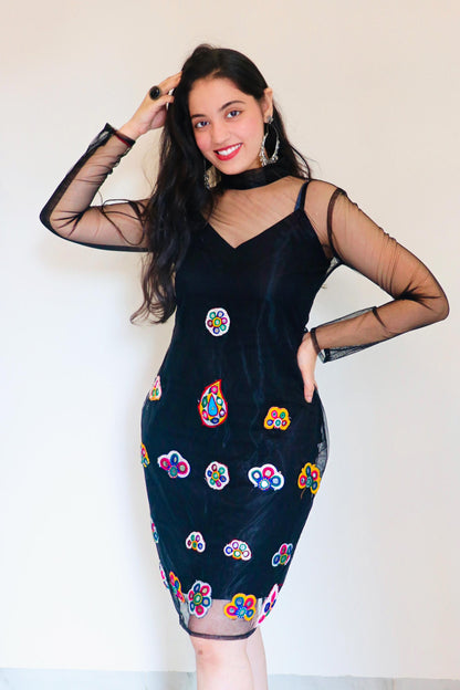 AVYA BLACK KUTCHI HAND WORK DRESS - StudioAnaykaa
