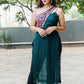 LILY TEAL GREEN KUTCHI HAND WORK KURTA - StudioAnaykaa