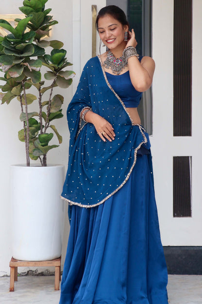 AVIRA TEAL BLUE NAVARATRI SPECIAL CHANIYA CHOLI - StudioAnaykaa