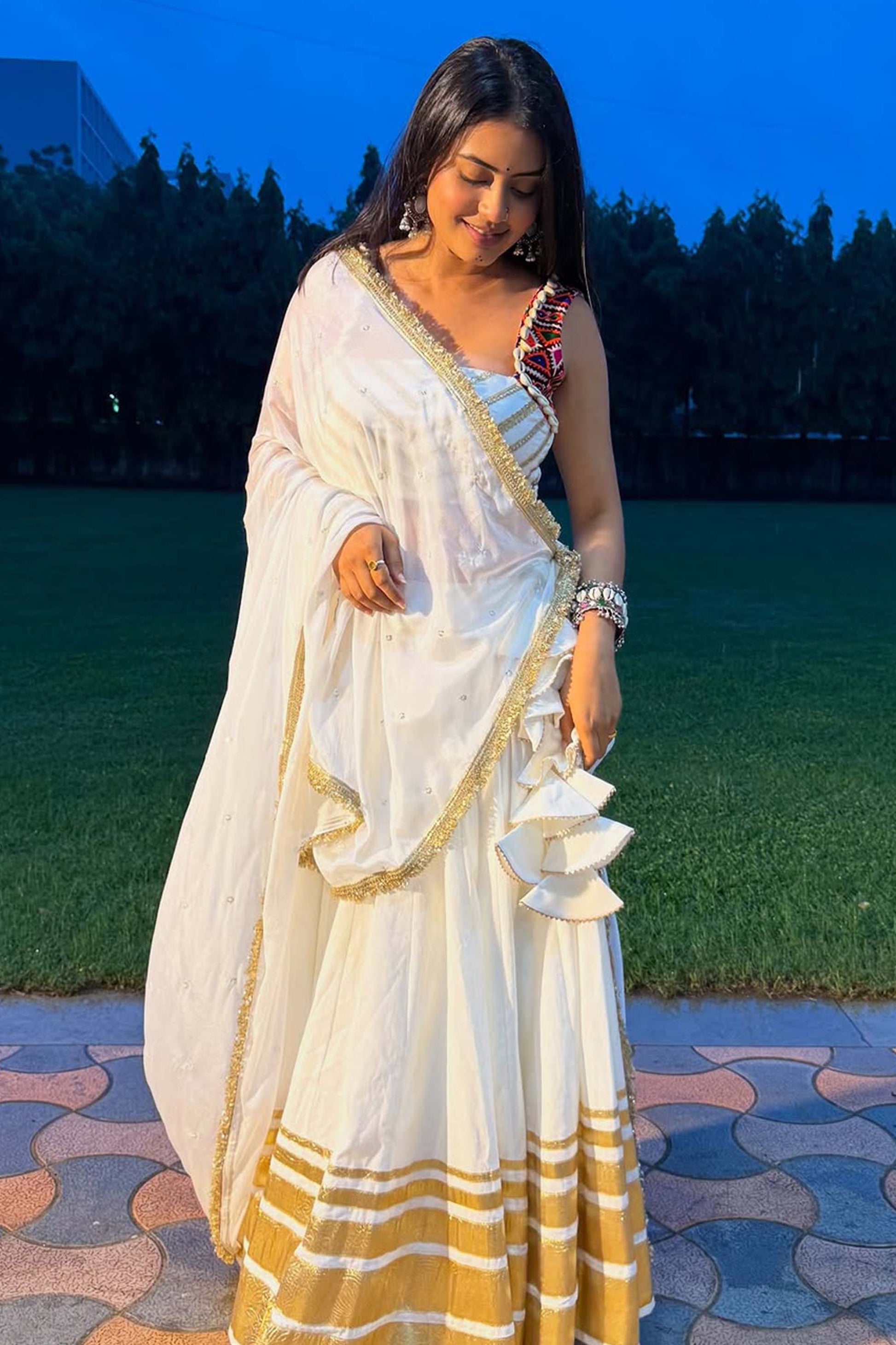 KAIRA WHITE NAVARATRI SPECIAL CHANIYA CHOLI - StudioAnaykaa
