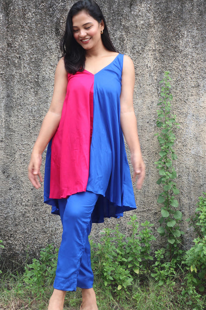 NAIRA TWO TONE RAYON KURTA SET - StudioAnaykaa