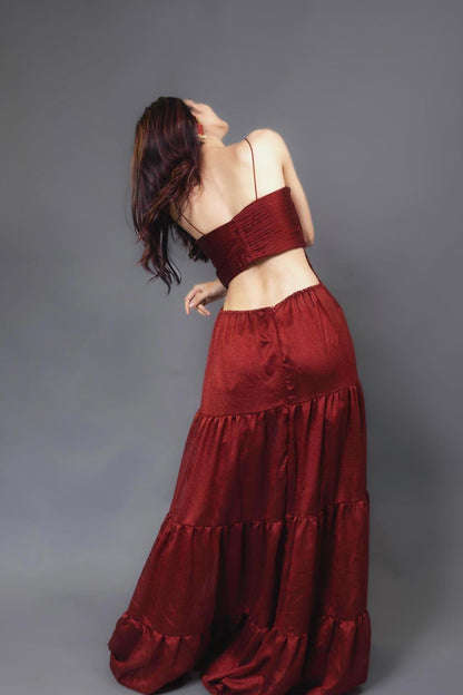 SCARLETTE LAYERED LONG DRESS - StudioAnaykaa
