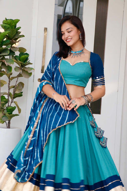 PRISHA TEAL BLUE NAVARATRI SPECIAL CHANIYA CHOLI - StudioAnaykaa