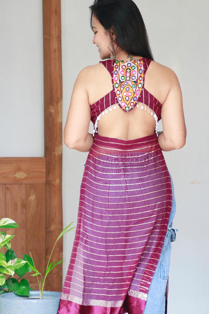 TANI GEORGETTE KUTCHI HANDWORK KURTA - StudioAnaykaa