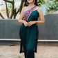 LILY TEAL GREEN KUTCHI HAND WORK KURTA - StudioAnaykaa