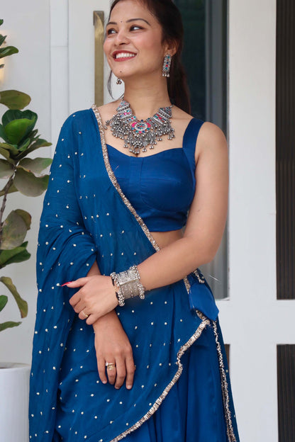 AVIRA TEAL BLUE NAVARATRI SPECIAL CHANIYA CHOLI - StudioAnaykaa