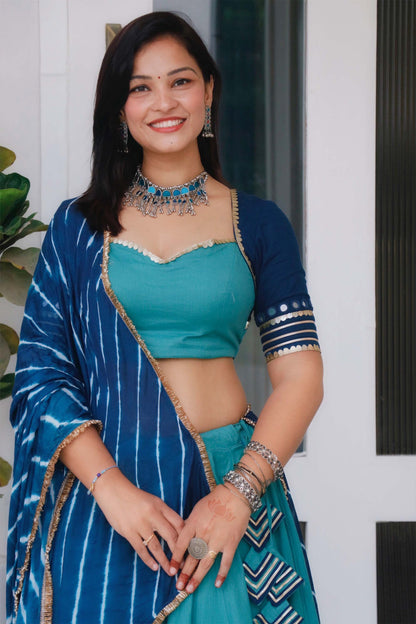 PRISHA TEAL BLUE NAVARATRI SPECIAL CHANIYA CHOLI - StudioAnaykaa