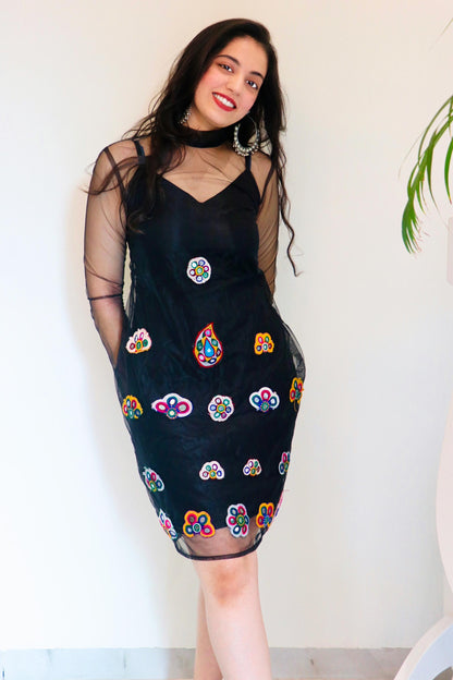 AVYA BLACK KUTCHI HAND WORK DRESS - StudioAnaykaa