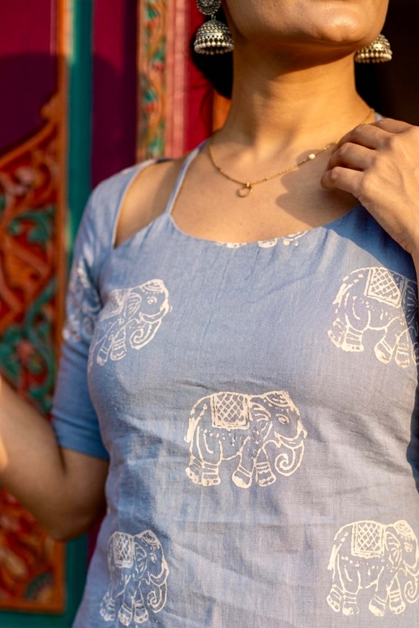 AIRA HAND BLOCK SHORT KURTA