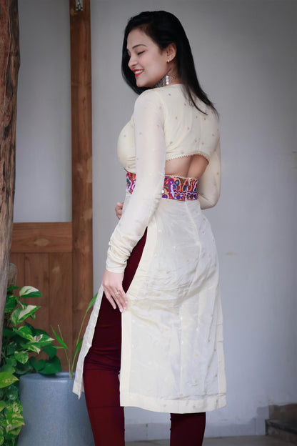 NAVYA GOLDEN KUTCHI HAND WORK KURTA - StudioAnaykaa