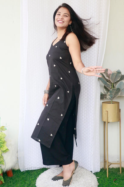 REENEE COTTON HAND BLOCK KURTA SET - StudioAnaykaa