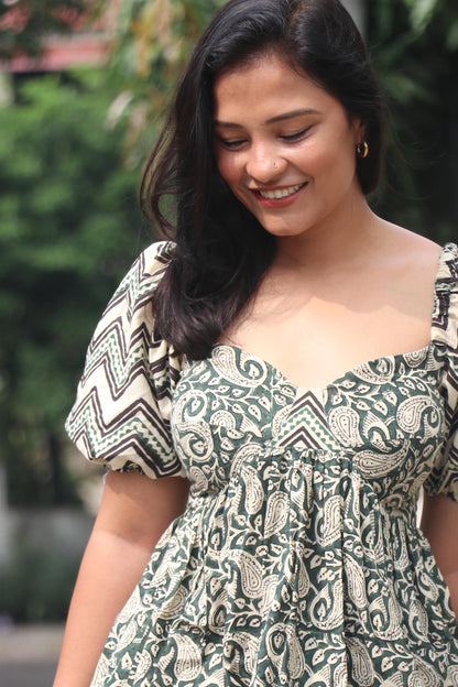 IRA COTTON HANDBLOCK CO ORD SET - StudioAnaykaa