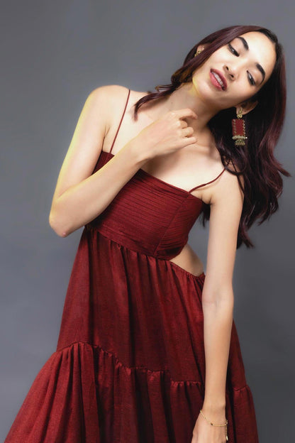 SCARLETTE LAYERED LONG DRESS - StudioAnaykaa