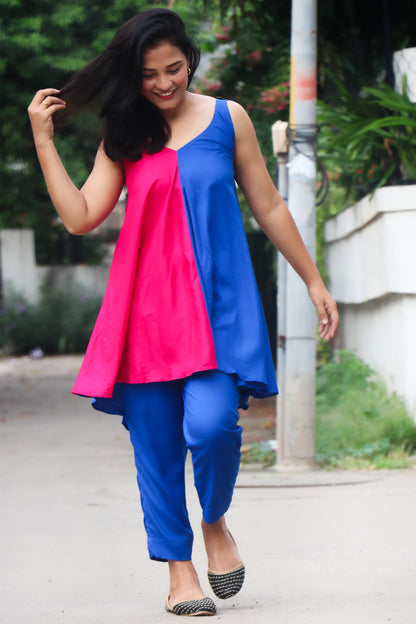 NAIRA TWO TONE RAYON KURTA SET - StudioAnaykaa