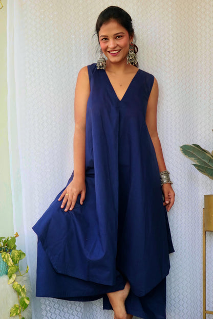 ARSHI BLUE COTTON KURTA SET - StudioAnaykaa