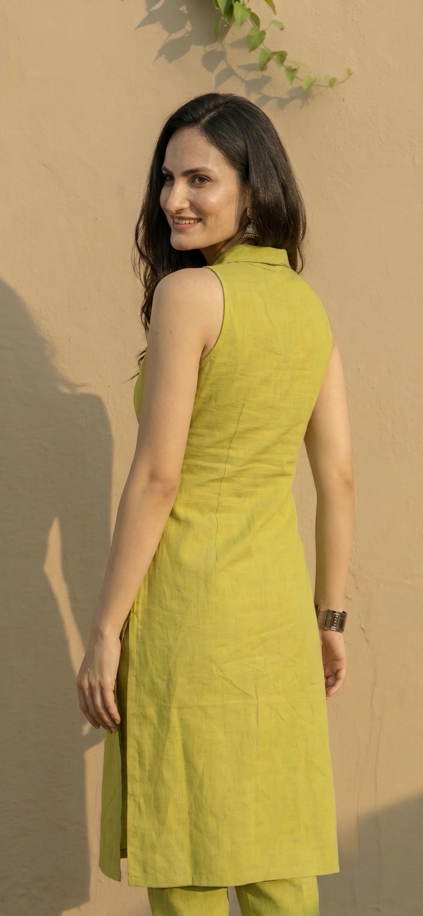 KEA PEAR GREEN COTTON KURTA SET - StudioAnaykaa
