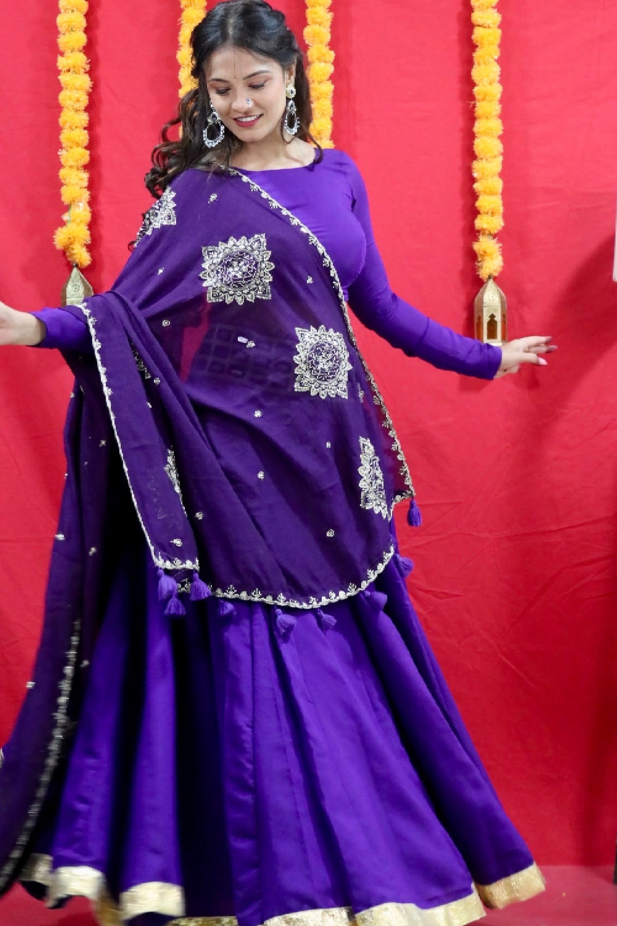 Vamika Purple Cotton Chaniya Choli Set
