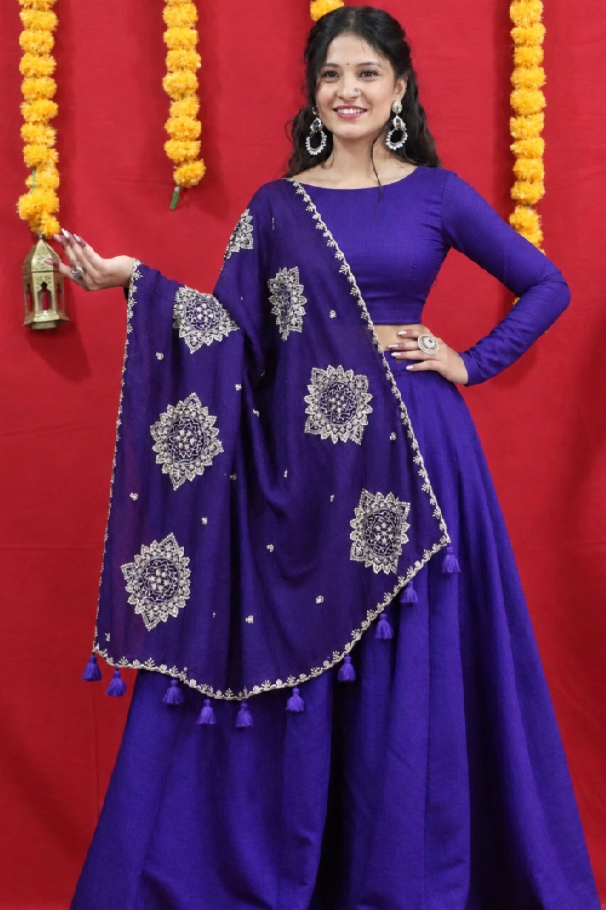 Vamika Purple Cotton Chaniya Choli Set