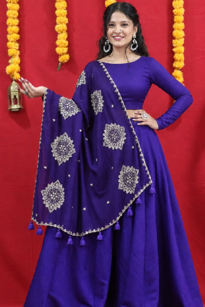 Vamika Purple Cotton Chaniya Choli Set