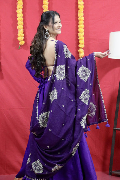 Vamika Purple Cotton Chaniya Choli Set