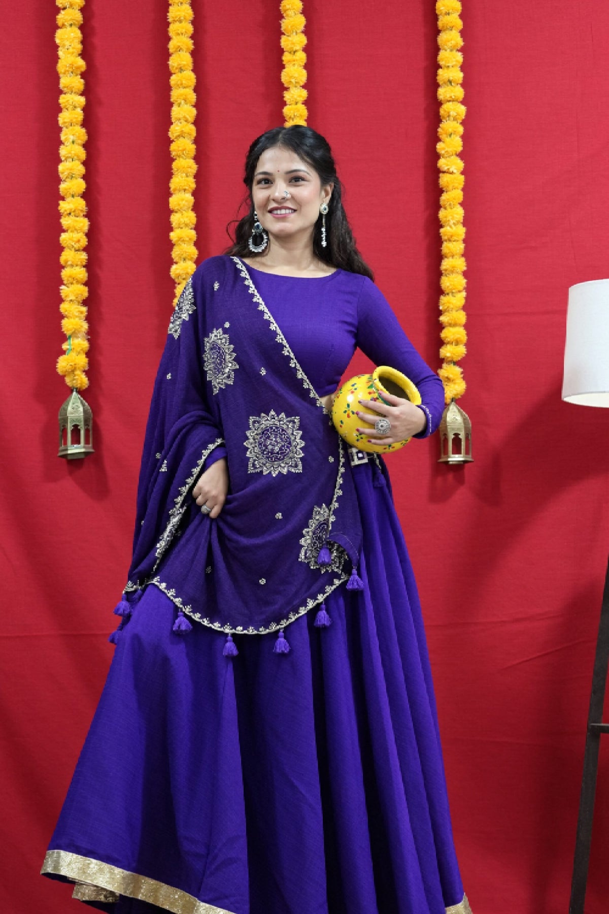 Vamika Purple Cotton Chaniya Choli Set