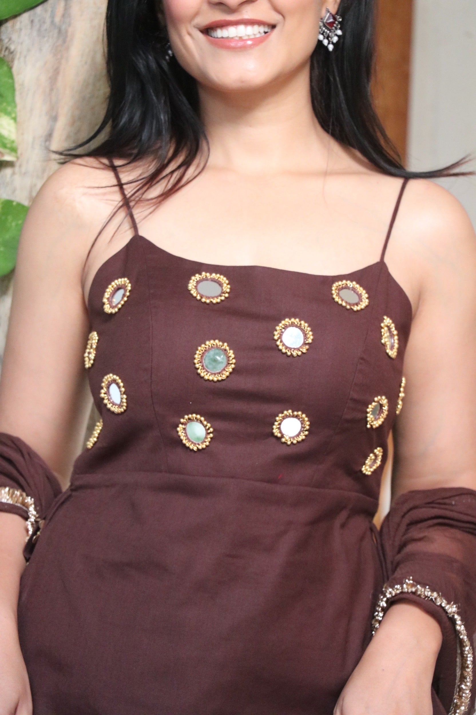 SHYA BROWN COTTON KURTA SET Details Anaykaa