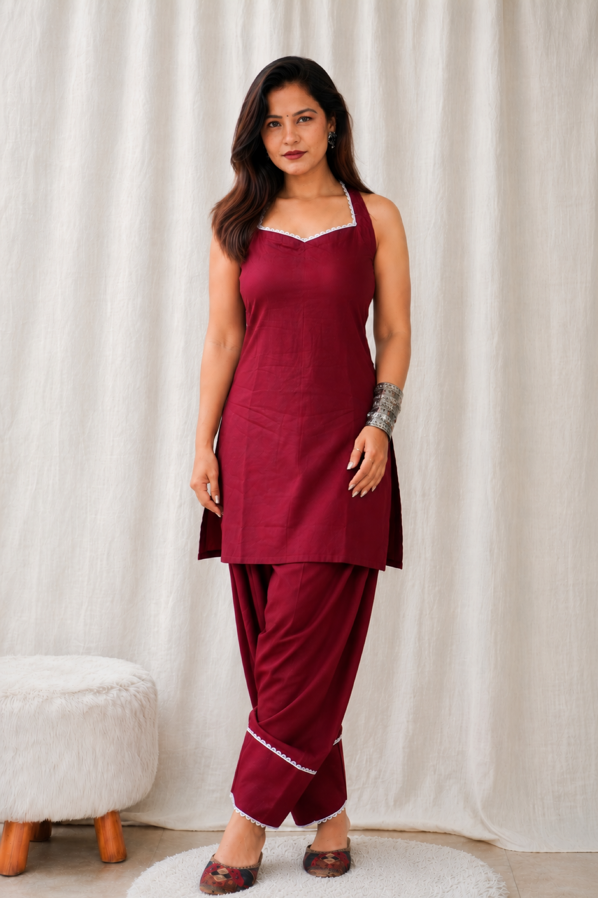VIRA MAROON FARSHI SALWAR SUIT SET Full- Anaykaa 