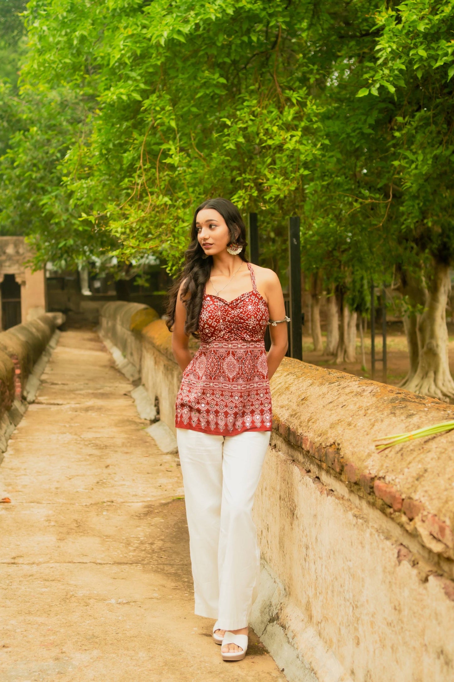 Women's pure cotton Ajrakh short kurti
