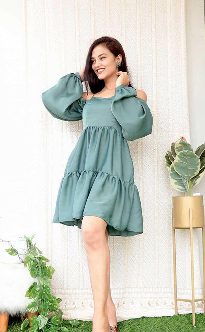DESIRE TIERED NIDA DRESS - StudioAnaykaa