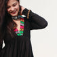 CHIC BLACK KUTCHI HAND WORK KURTA SET - StudioAnaykaa