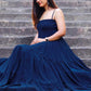 SHARF FLARED TEAL BLUE GEORGETTE DRESS - StudioAnaykaa