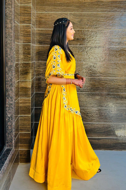 KESAR YELLOW INDO WESTERN - StudioAnaykaa