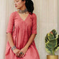 BLUSH PINK COTTON KURTA SET - StudioAnaykaa