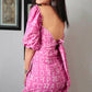 PINK HAND BLOCK PRINT ALPHABET JUMP SUIT - StudioAnaykaa