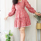 BLOSSOM PEACH FLOWER PRINT LAYERED SHORT DRESS - StudioAnaykaa