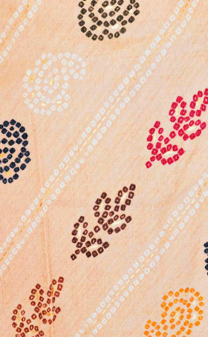 KASHA RAYON FOIL PRINT BIEGE KURTA - StudioAnaykaa