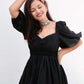 CHARCOAL BLACK NIDA SHORT DRESS - StudioAnaykaa