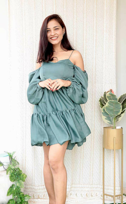 DESIRE TIERED NIDA DRESS - StudioAnaykaa
