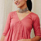 BLUSH PINK COTTON KURTA SET - StudioAnaykaa
